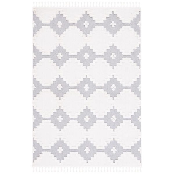 Safavieh 8 x 10 ft. Marrakesh Global Rectangle Power Loomed Rug Ivory & Grey MRK532B-8 - main